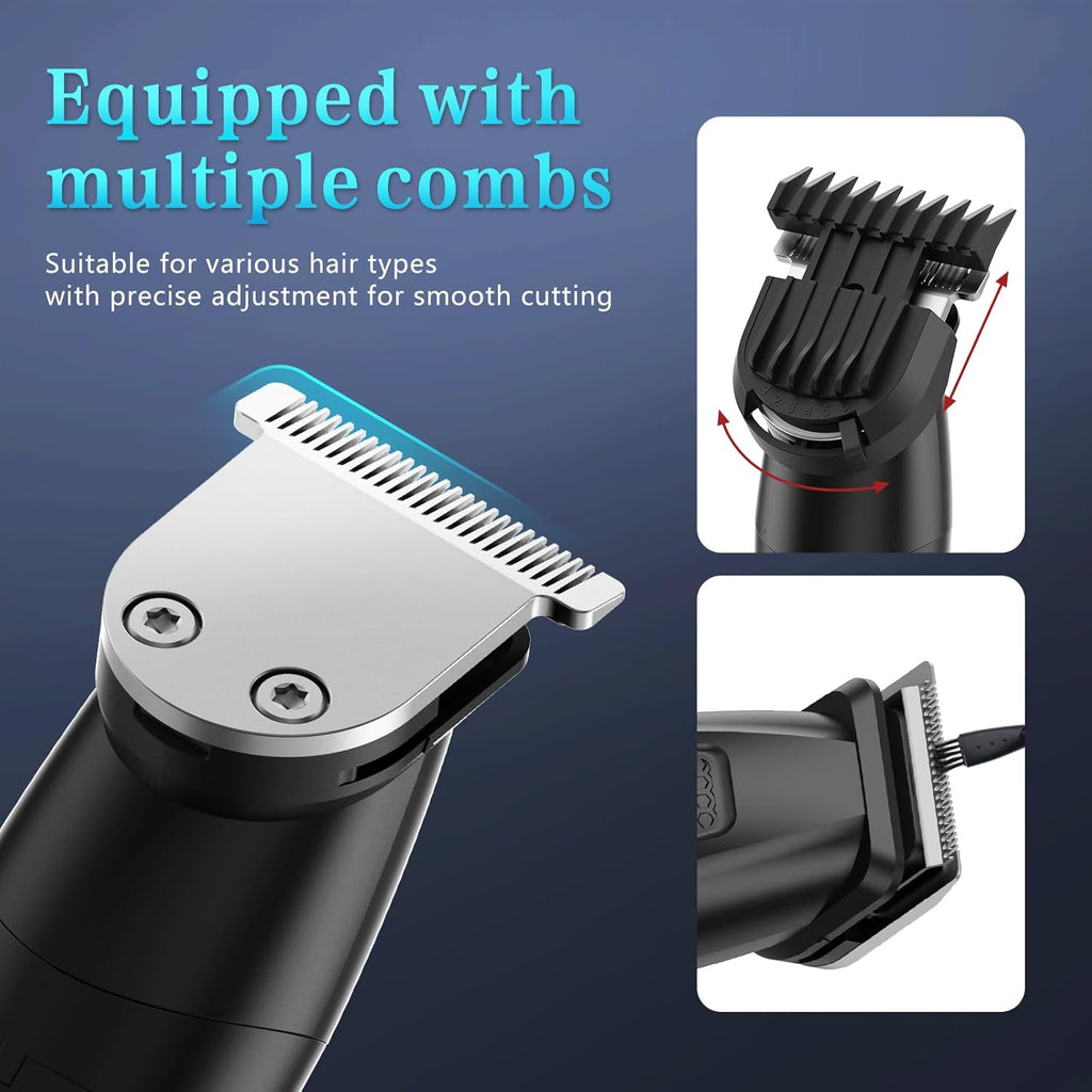 Beard Trimmer for Men 6 in 1 Cordless Waterproof Electric Hair Clippers Mustache Body Face Trimmer All in One