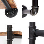 Industrial Pipe Clothing Rack,Wall Mounted Clothes Rack with Shelf