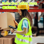 36 Pack Construction Safety Vests Bulk Yellow