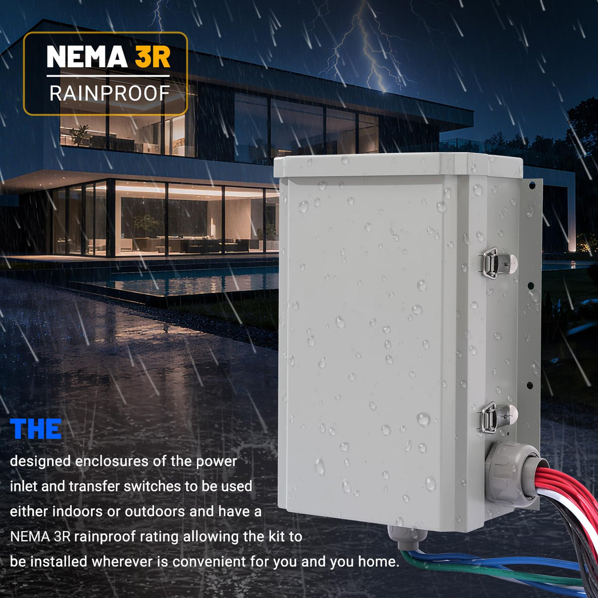 30 Amp Generator Transfer Switch Kit, 10-Circuit, 7500W, NEMA 3R