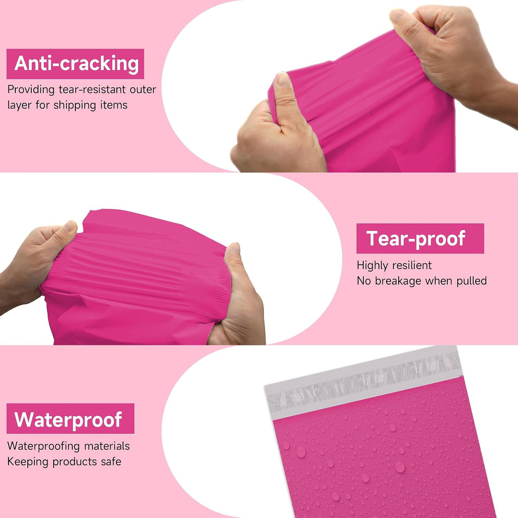 Pink Poly Mailers 14.5x19 in, Shipping Bags, 100 Pcs