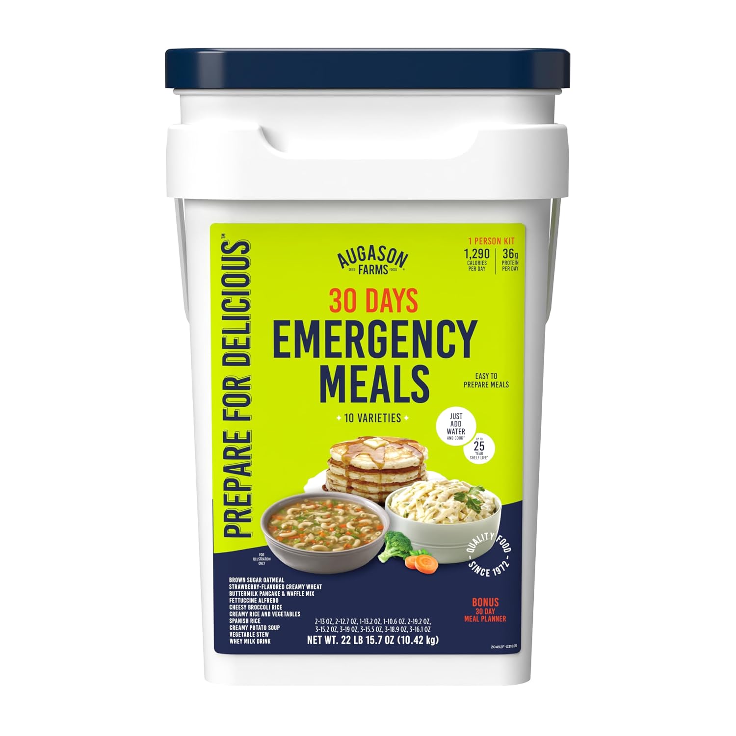 30 Day Emergency Food Supply Kit | 1 Person Survival Meal kit, Dehydrated Meals with Long Shelf Life, Just Add Water