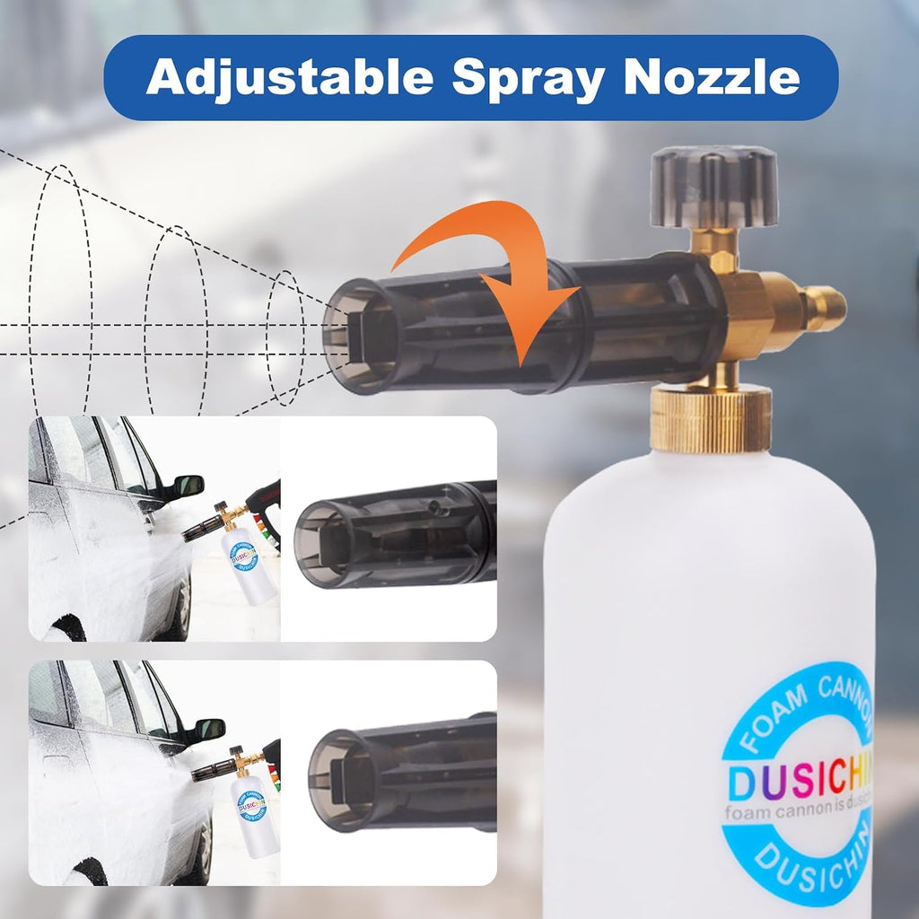 SFL-001 Foam Cannon Snow Foam Lance Pressure Washer Jet Wash Quick Release Adjustable Nozzle 1/4 Inch Male Fitting