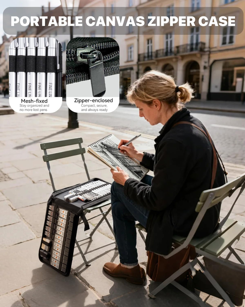 73PCS Advanced Art Supplies Drawing Kit with Fineliner Pens, Mechanical Pencils, 3-Color Sketchbook, Charcoal