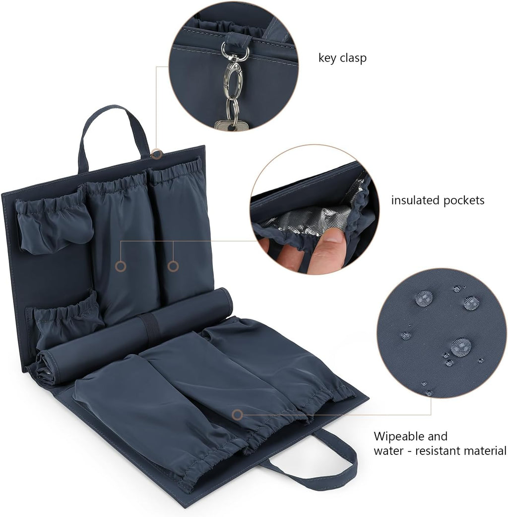 Removable Organizer Insert with Insulated Pocket,Updated Diaper Bag with 11 Total Pockets&Changing Pad, Handbag Tote