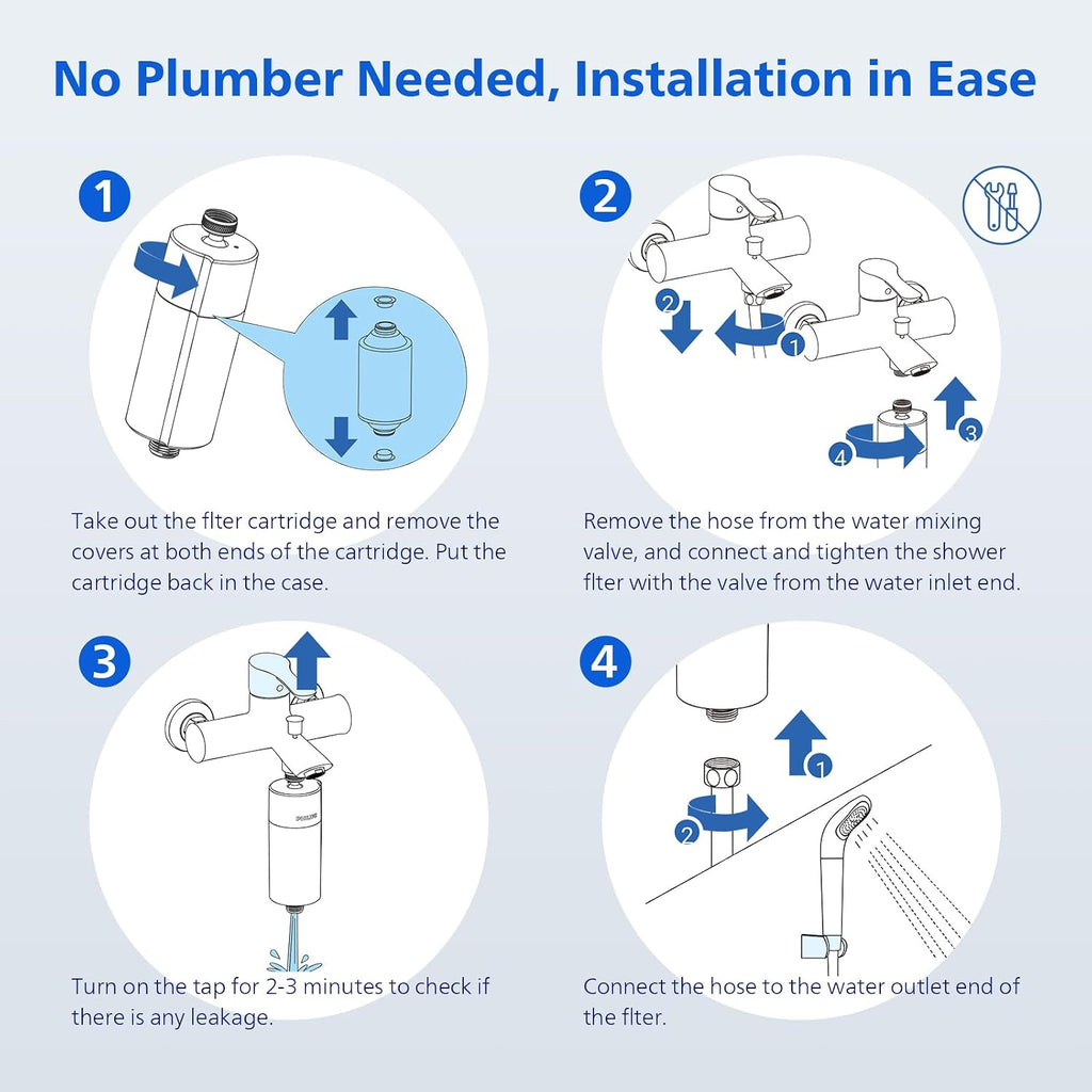 PHILIPS Shower Filter, Reduces Chlorine & Heavy Metals, AWP1775CH/37