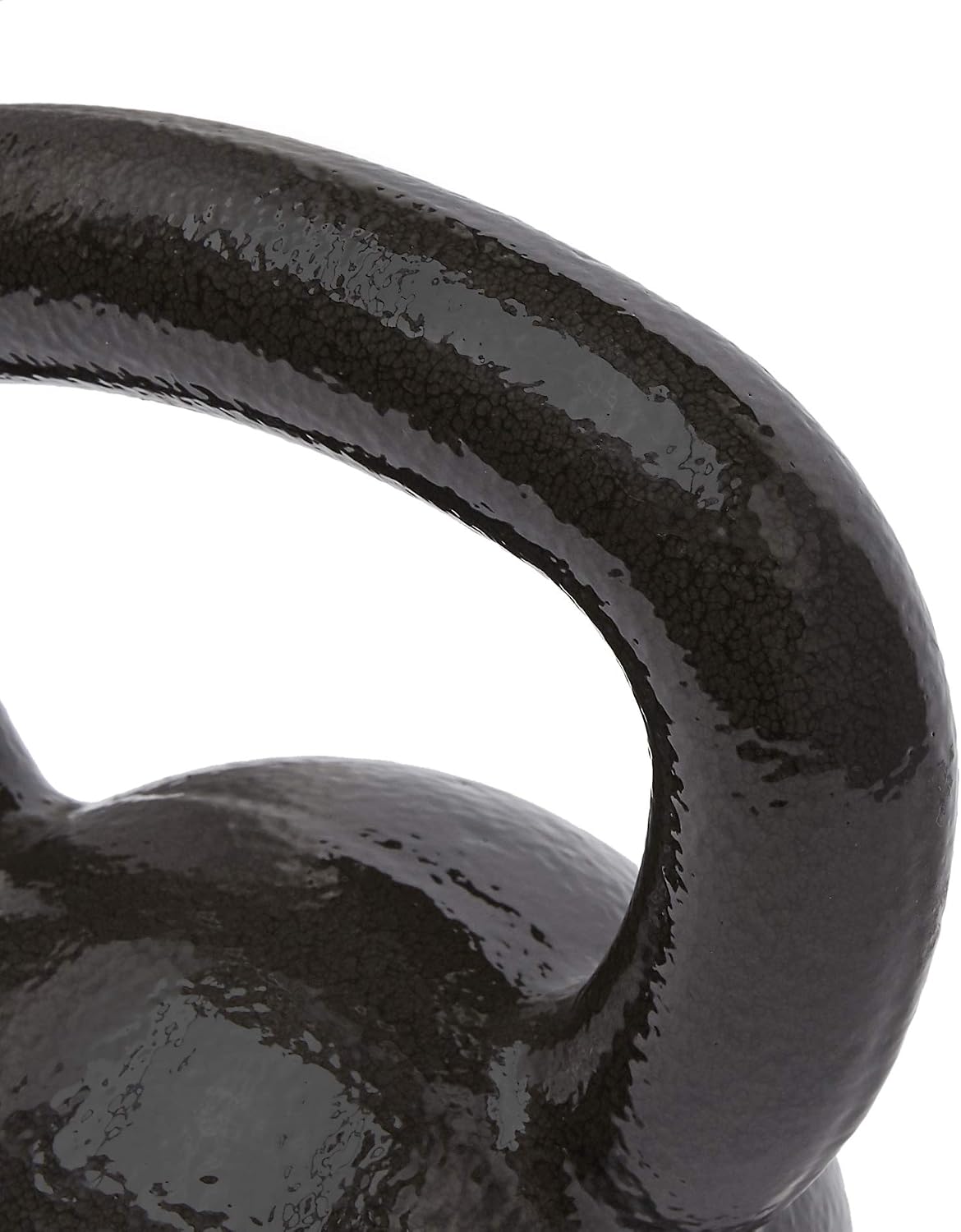 Cast Iron Kettlebell for Strength Training, Textured Wide Handle, Black