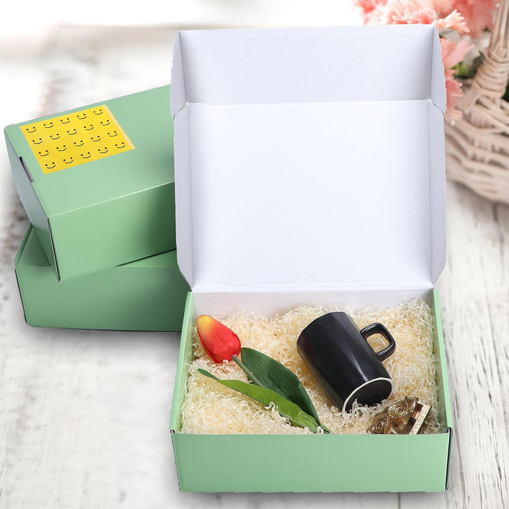 20 Pack 12x9x4 in Cardboard Shipping Boxes, Light Green Gift Box