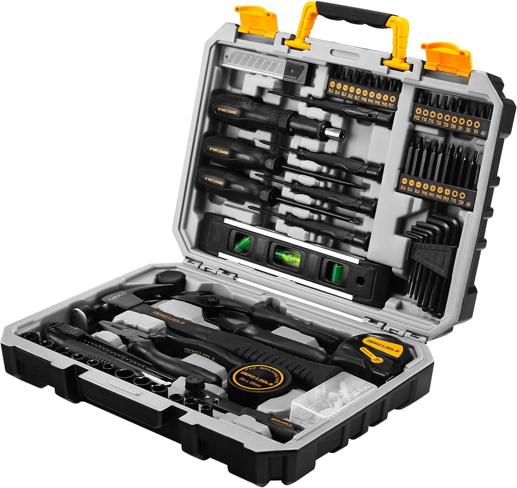 150 Piece Tool Set, General Household Hand Tool Kit, Home Repair Tool Kit with Plastic Toolbox Storage Case for DIY