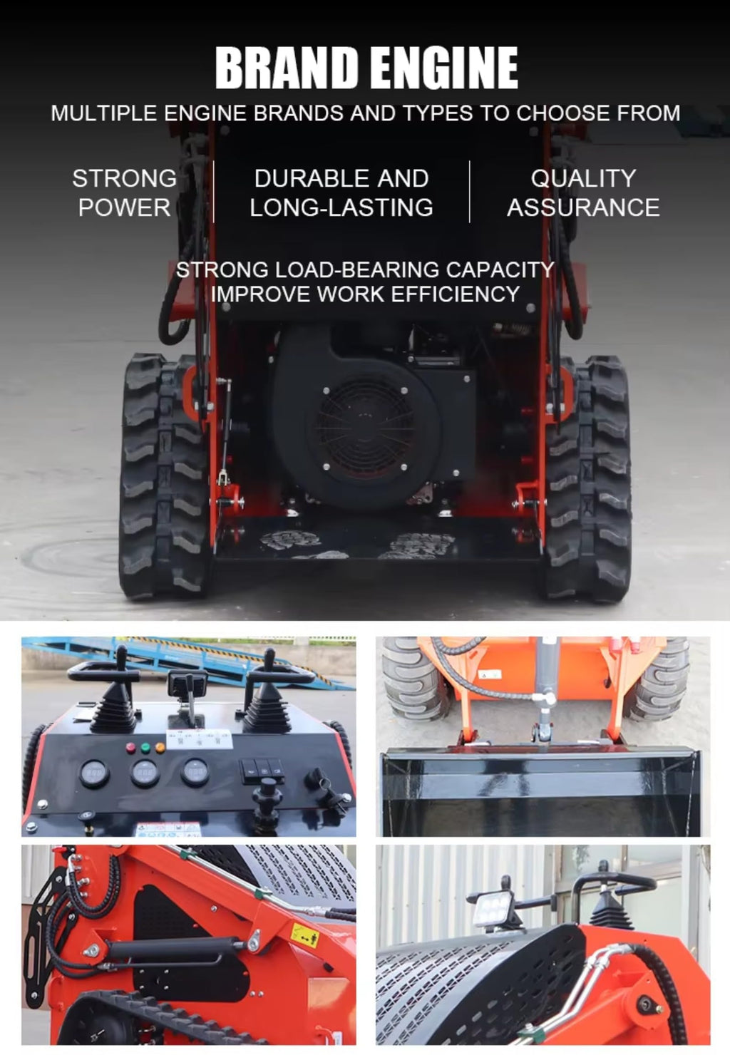 Mini Skid Steer Loader Front End Loader with Heavy Duty Hydraulic System, Triple Pump Track Loaders for Excavation