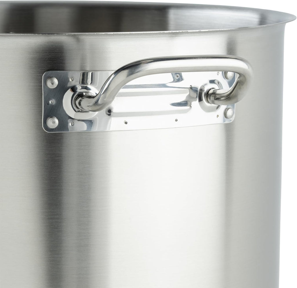 Winware SST-40 Stainless Steel 40 Quart Stock Pot with Cover | Dishwasher safe, Tri-ply heating for even cooking