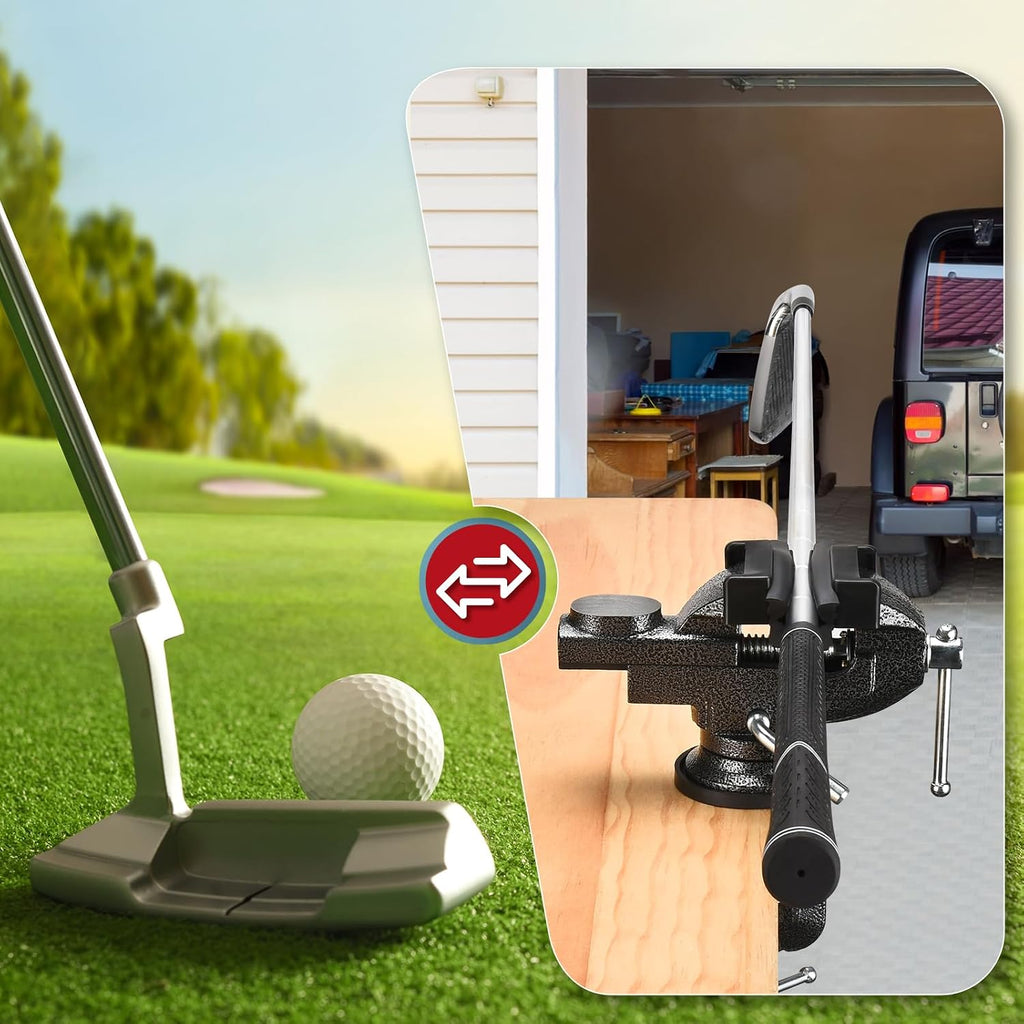 Golf Grip Kit for Regripping Golf Clubs, Portable Table Vise Rubber Clamp for Golf Grip Removal Tool with Solvent