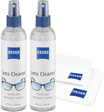 Lens Care Pack – 2x 8oz Streak-Free Lens Spray and Microfiber Cloths for Eyeglasses and Optics