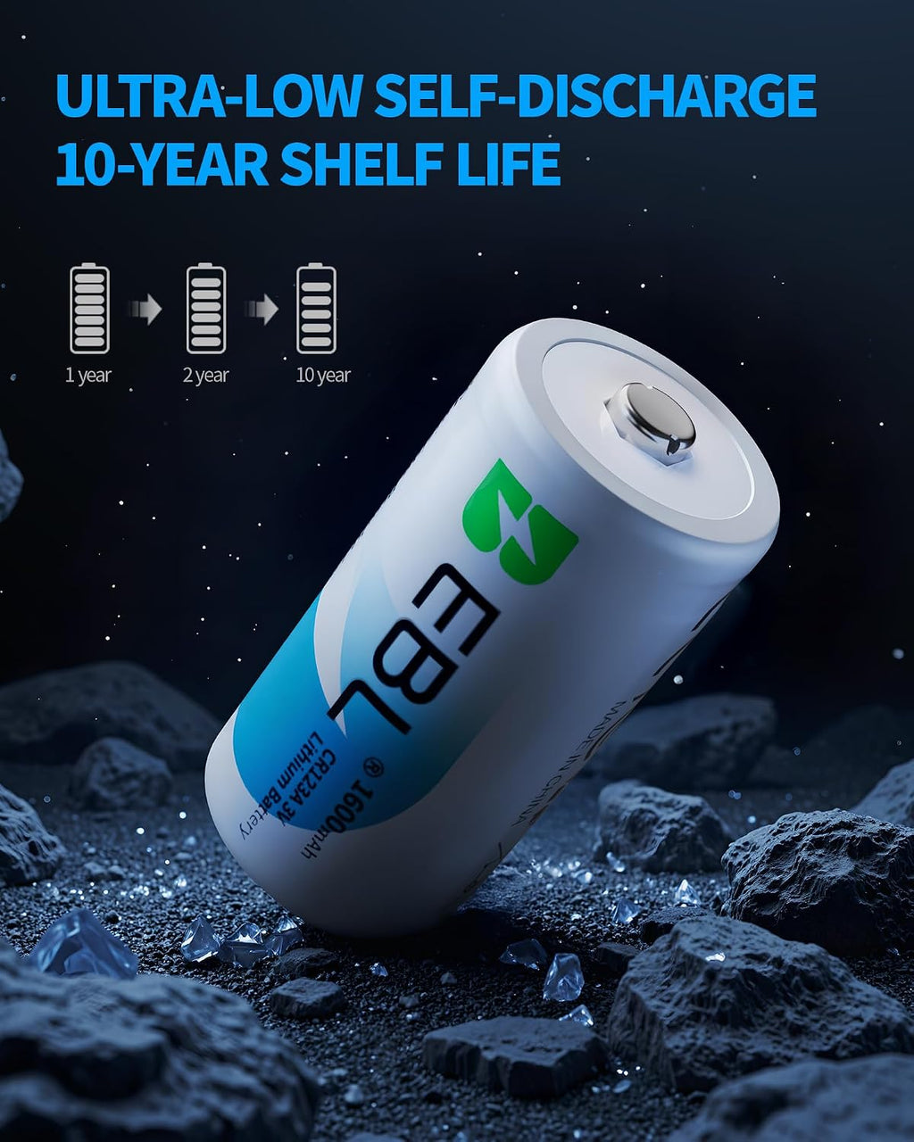 CR123A Battery 6 Pack, 123A 123 3V Lithium Batteries 1600mAh High Power Compatible with CR17345, CR17335