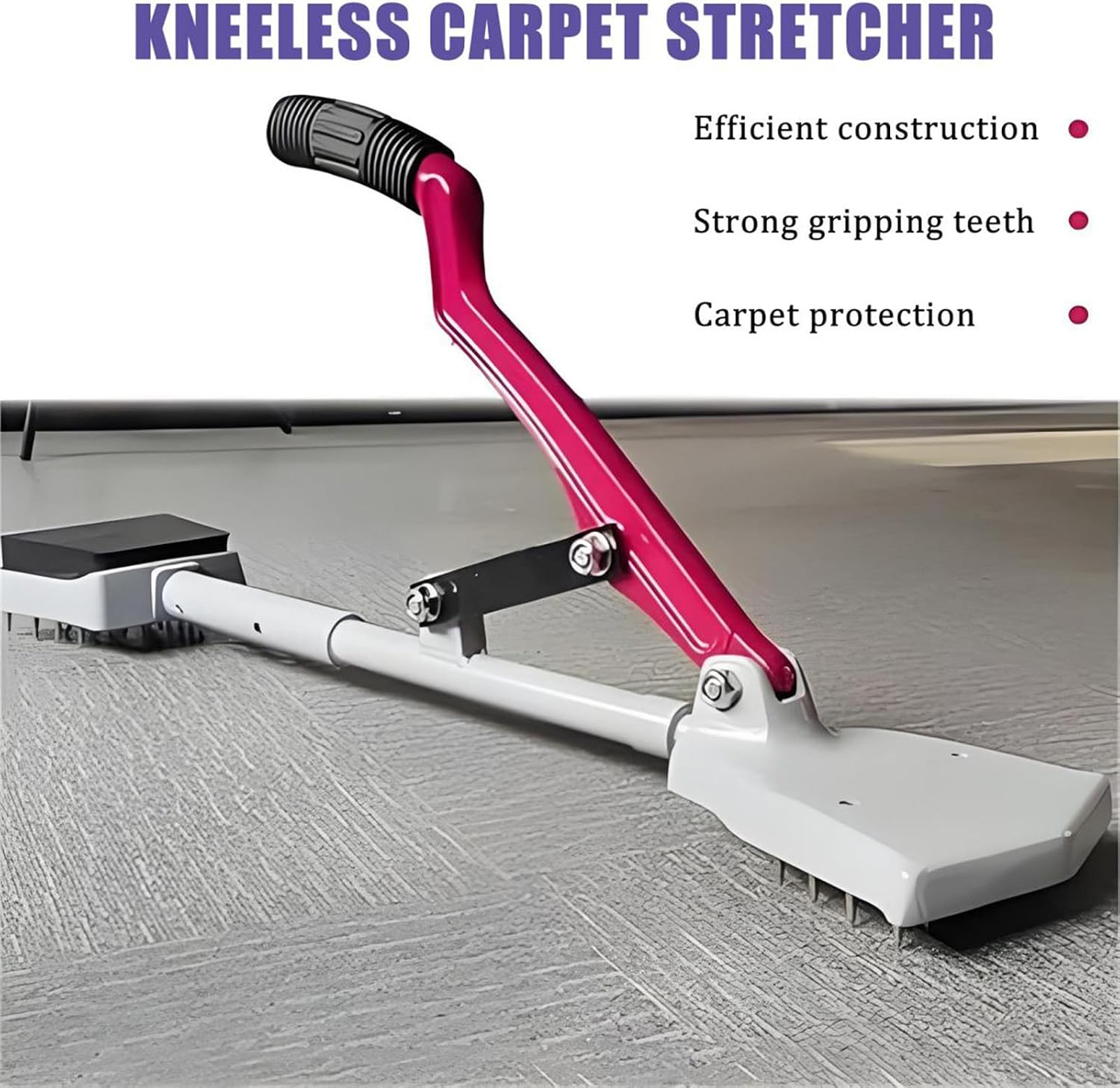Carpet Stretching Equipment, Carpet Installation Tool Kit, Carpet Stretcher Knee Kicker, Easy Operation, 20 Hardened