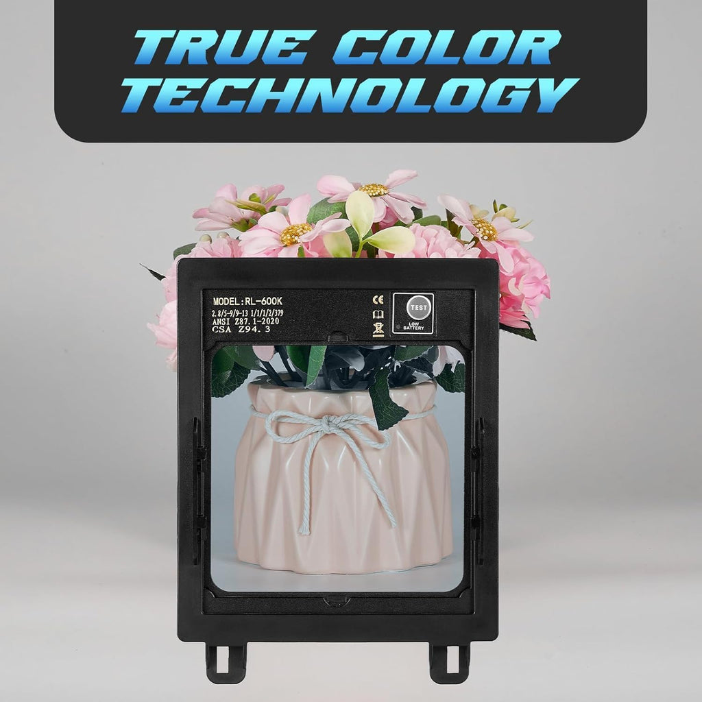 High-Definition Welding Helmet Auto Darkening with a View Like Sunglasses- 180° View 4"X4" Screen with Solar Power, 4