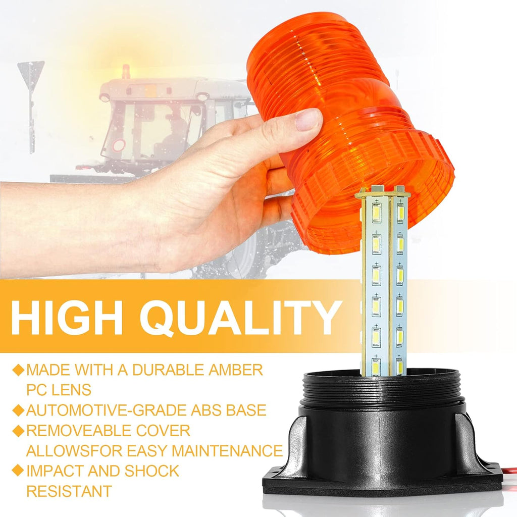 30 LED Amber Forklift Strobe Light 30W Vehicle Roof Safety Beacon Light for 10-110V Mower, ATV, Trucks, Tractor, Golf