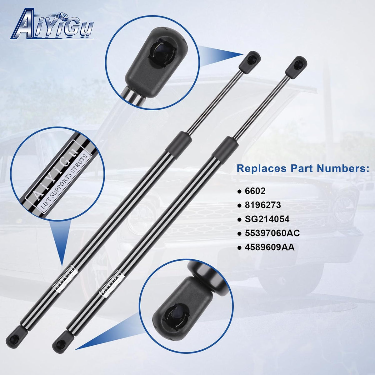 6602 Rear Window Shocks Struts for 2007-2010 Jeep Wrangler Jk
