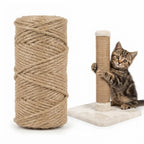 1/4" x 164 Ft Jute Twine String, Thick Twine Rope for Cat Scratching Post