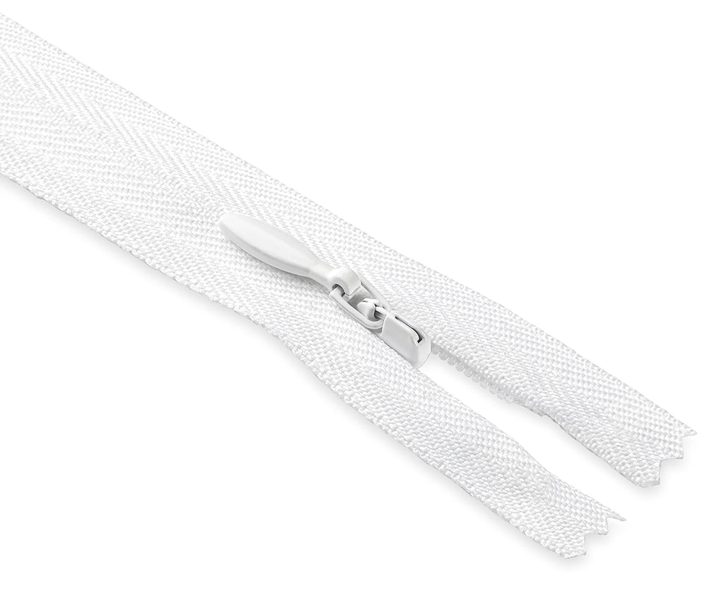 30 Inch Invisible Zipper Nylon White Zipper for Crafts and Sewing