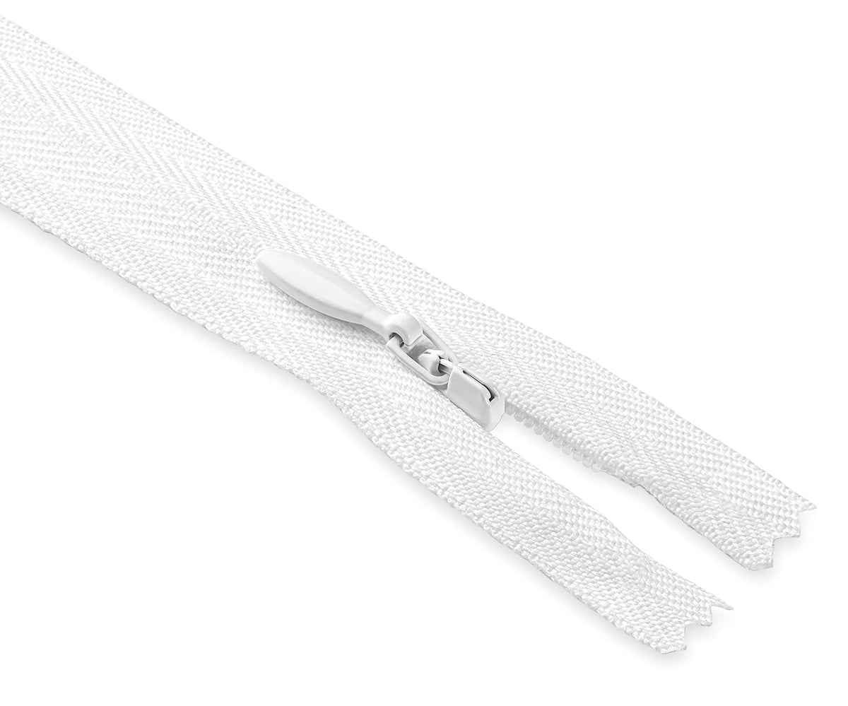 30 Inch Invisible Zipper Nylon White Zipper for Crafts and Sewing