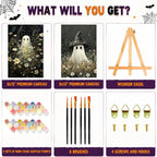 2 Pack Halloween Paint by Numbers Kit for Adults (Ghost, 8x12inch)