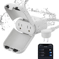 PQR20 Outdoor Smart Plug Waterproof IP66, WiFi Plug with 2 Individually Sockets, Compatible with Alexa & Google