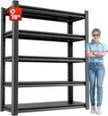 Heavy Duty Metal Storage Shelf, 5 Tier Industrial Shelving Unit - Garage Shelving, Utility Shelf, Metal Storage Rack