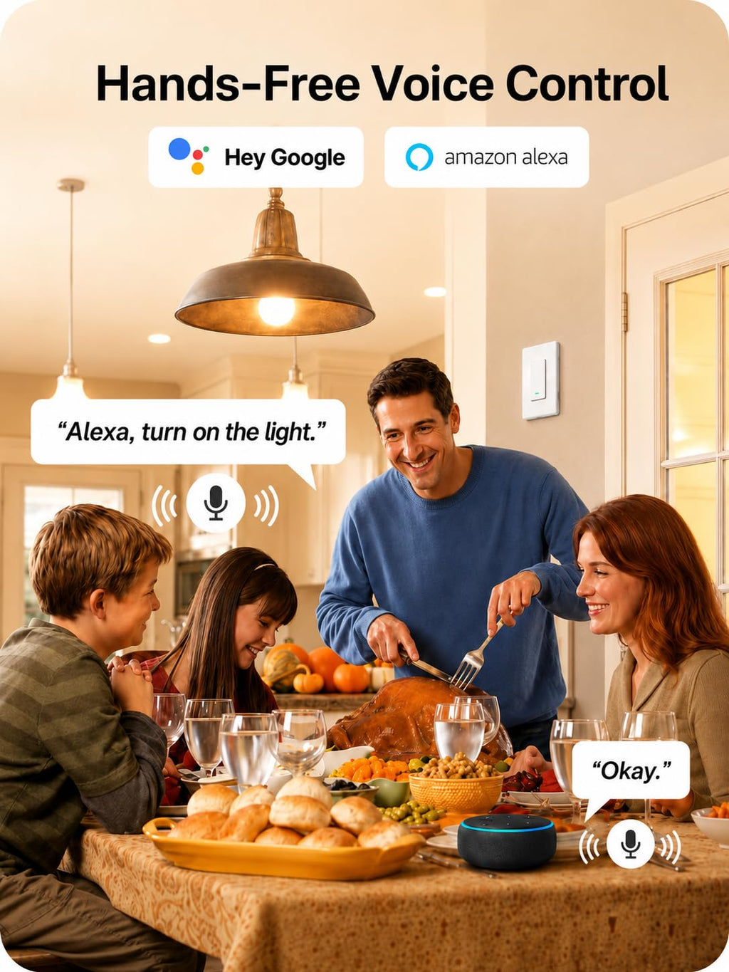 Switches for Lights, Single Pole WiFi, Works with Alexa, 4 Pack | Google Home Compatible, Neutral Wire Required