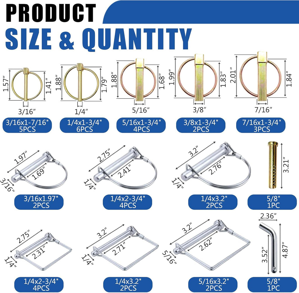 365PCS Trailer Hitch Pin Assortment Kit