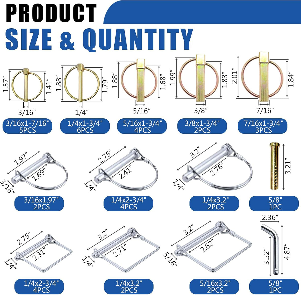 365PCS Trailer Hitch Pin Assortment Kit