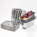 1/3 Full Size 6” Deep Stainless Steel Hotel Pan Steam Pans 8PCS with Lids