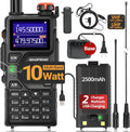 K5PLUS Radio Ham Radio 10W Rechargeable Walkie Talkies Long Range UV32 5RM Handheld Two Way Radio NOAA Weather Radio