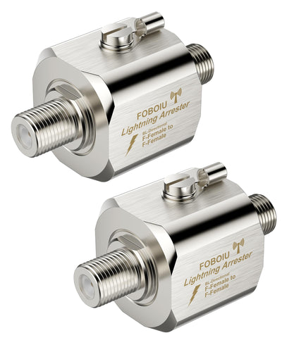 Coaxial Lightning Arrestor 2 Pack, 75Ω F-Female to F-Female