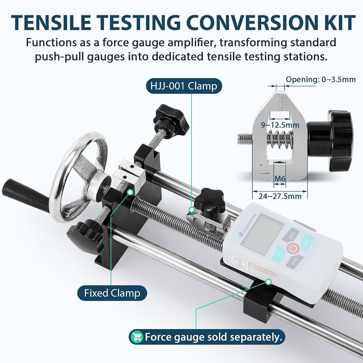 Manual Force Gauge Test Stand Hand Wheel Operated 9.8’’ Stroke