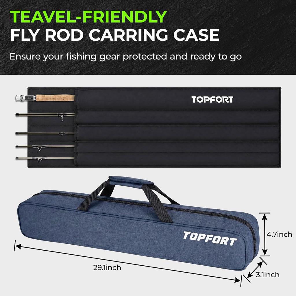 Fly Fishing Rod and Reel Combo, 4-Piece Fly Rod Kit with Complete Fly Fishing Gear: Fly Rod, Pre-Spooled Fly Fishing