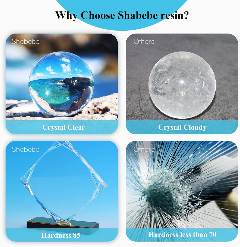 Epoxy Resin, 8.8OZ Epoxy Resin Crystal Clear, Not-Yellowing No-Bubble, Self Leveling Easy Pour/Mix 1:1 Casting Kit &
