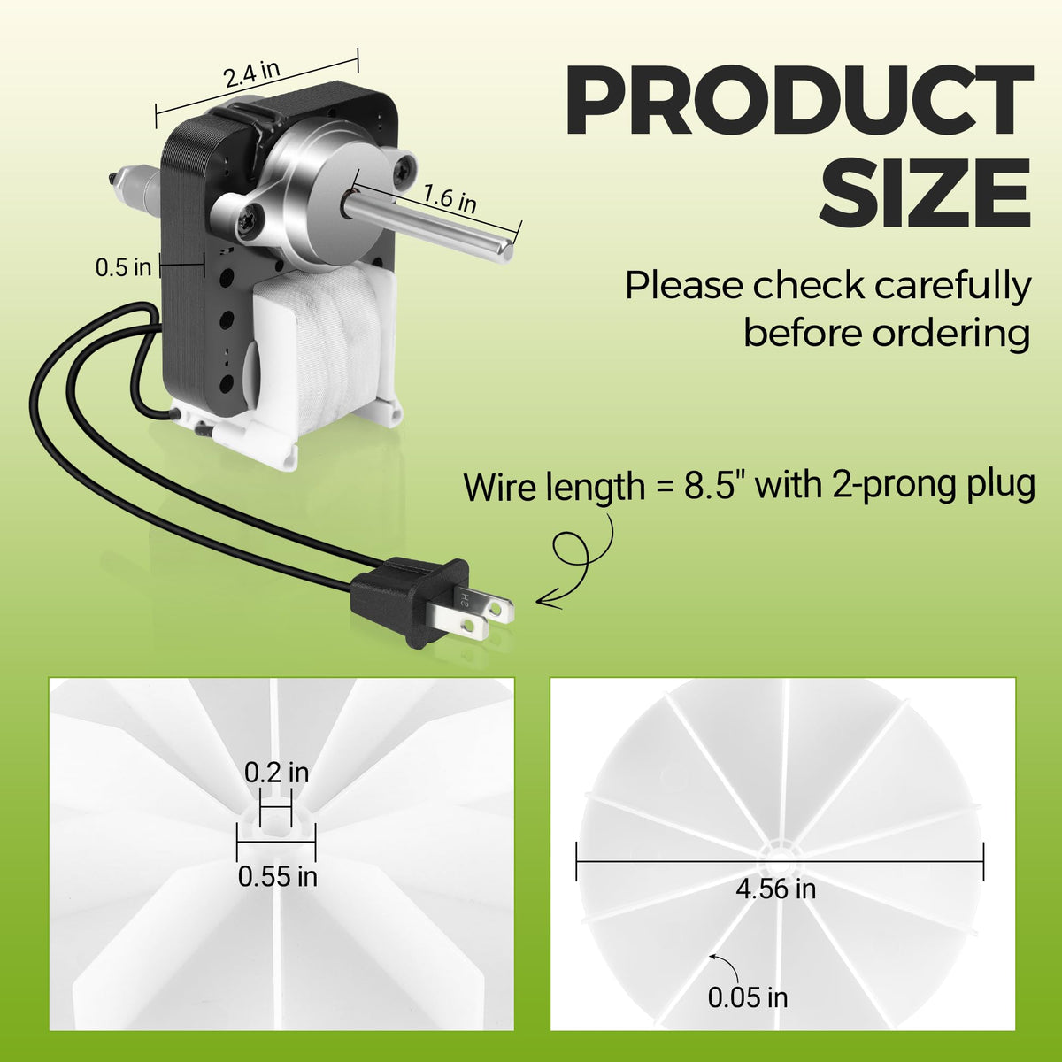 2 Pack Bathroom Fan Motor Replacement for Nu-Tone B-roan Exhaust Fan Motor