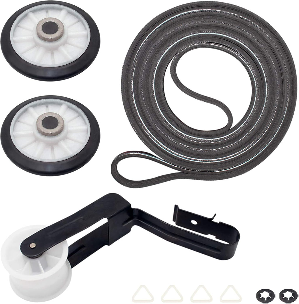 Upgraded 4392065 Dryer Repair Kit - 349241T Dryer Rear Drum Support Roller 691366 Idler Pulley 341241 Belt by Sikawai