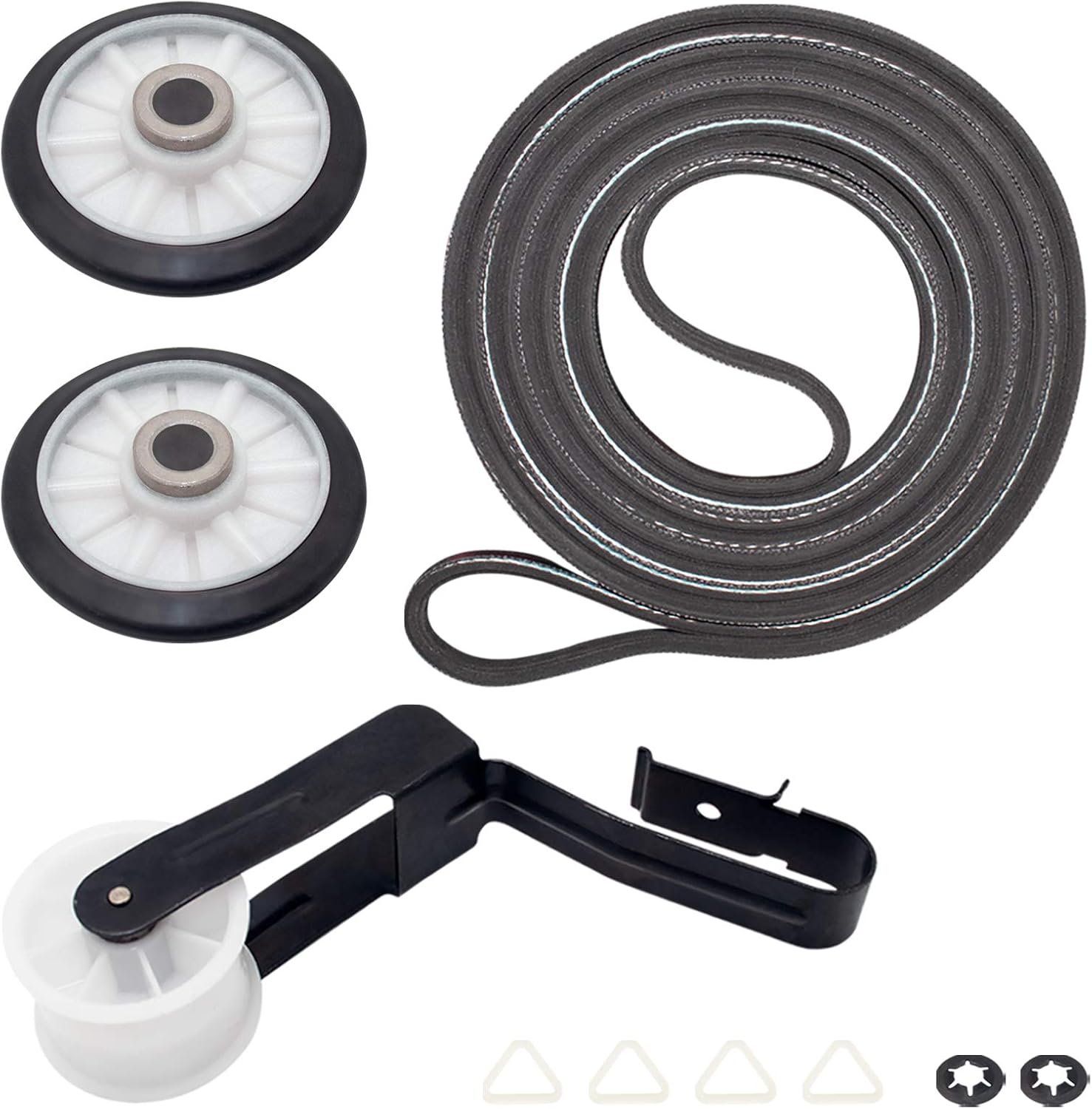 Upgraded 4392065 Dryer Repair Kit - 349241T Dryer Rear Drum Support Roller 691366 Idler Pulley 341241 Belt by Sikawai