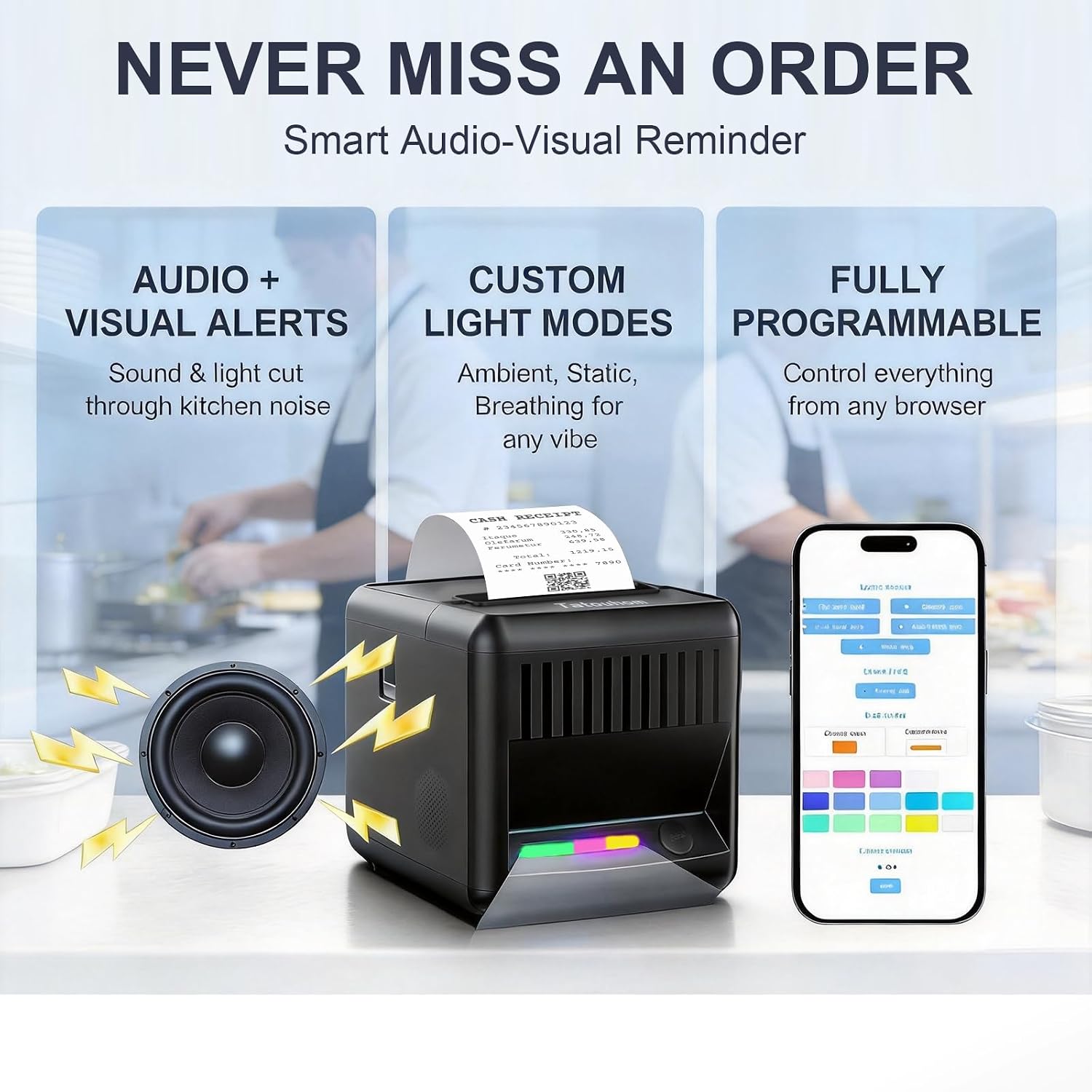 P80E Thermal Receipt Printer 80mm USB Ethernet RJ11 POS Printer | 3 1/8" thermal printers, auto‑cutter, dual‑mount