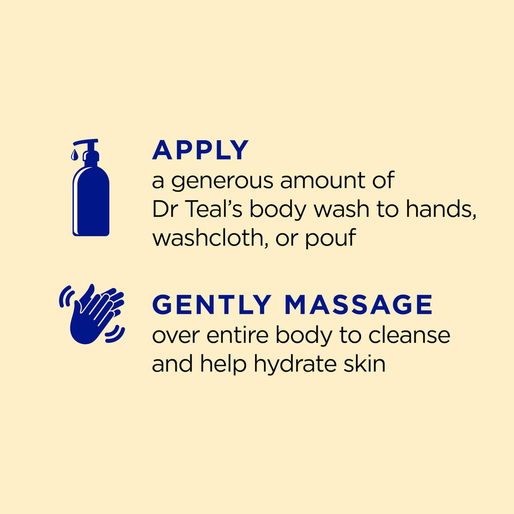 Body Wash with Pure Epsom Salt, with Prebiotic Lemon Balm & Sage, 24 fl oz (Pack of 4)