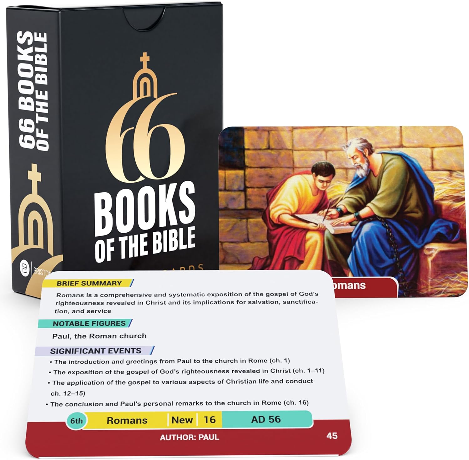 Books of the Bible Flash Cards – 66 Christian Cards for Sunday School | Back to School Bible learning cards for