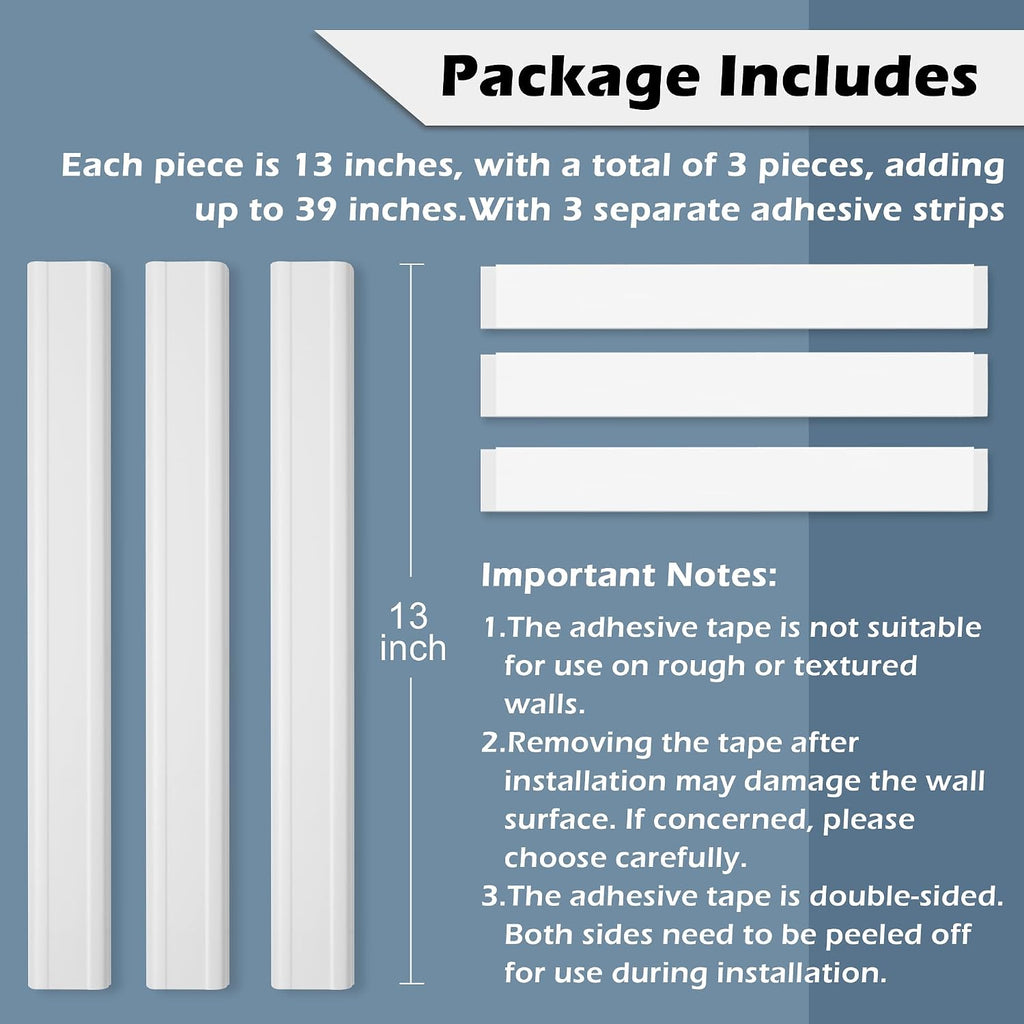 TV Cord Hider - 39in(3xL13in) Cord Covers for Wall Mounted TV Cable Hider Wall Kit | Wire Hiders for TV on Wall, Wire