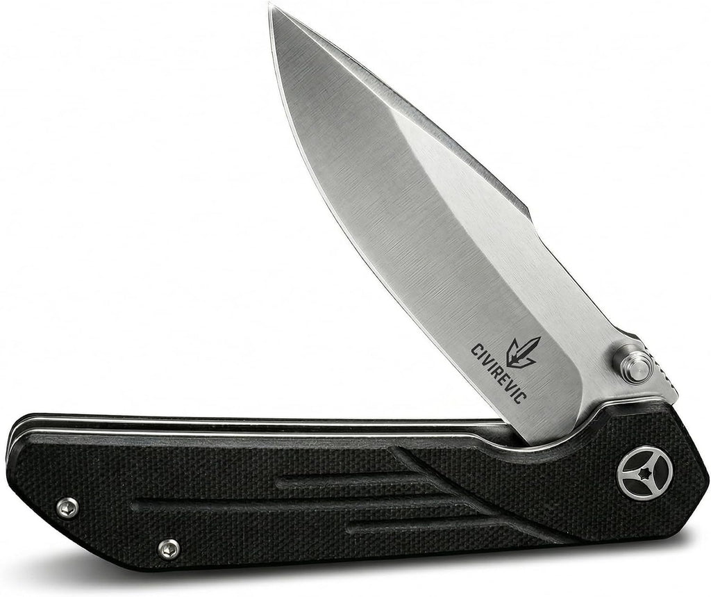 EDC Folding Pocket Knife with G10 Handle and 1.4116 Steel | 3.15" Stonewashed Blade, Lightweight Design for Work and