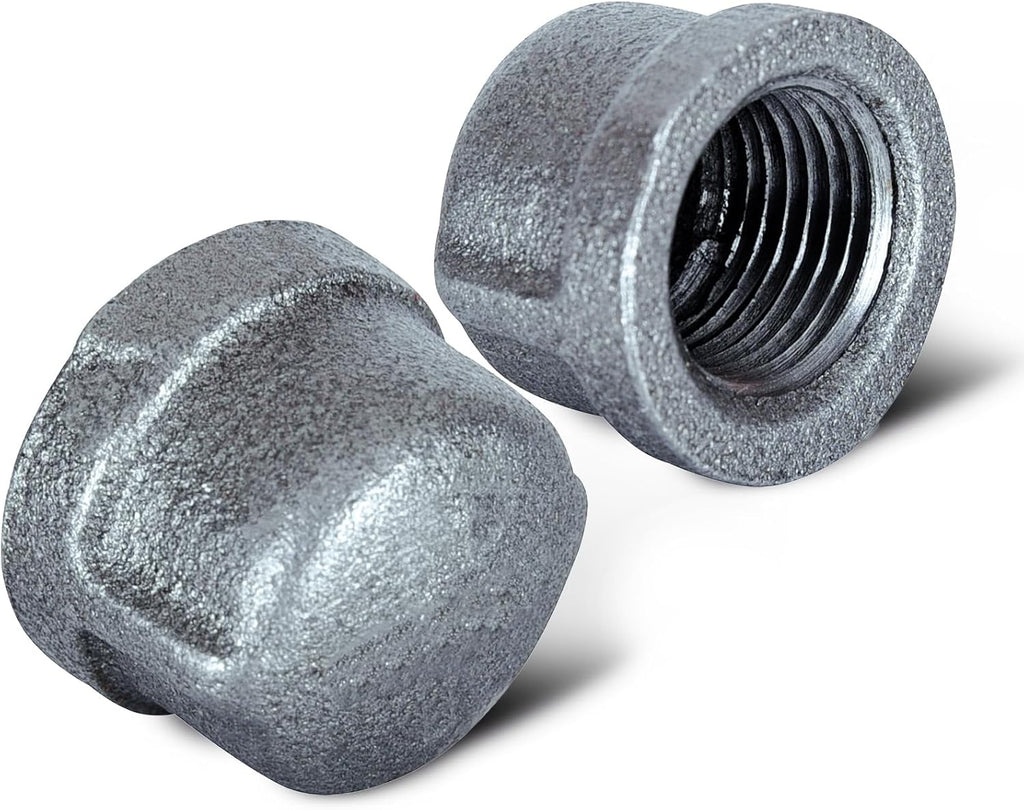 Supply Giant HNDQ0114 1-1/4" Galvanized Malleable Iron Pipe Cap for 150 lb Applications, with Female Thread, 1-1/4 in
