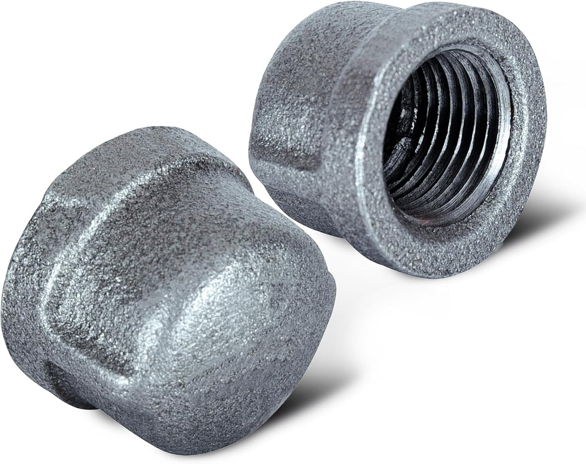 Supply Giant HNDQ0114 1-1/4" Galvanized Malleable Iron Pipe Cap for 150 lb Applications, with Female Thread, 1-1/4 in