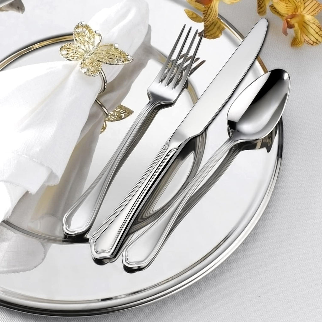 60-Piece Silverware Set for 12, Stainless Steel Flatware, Heavy Duty