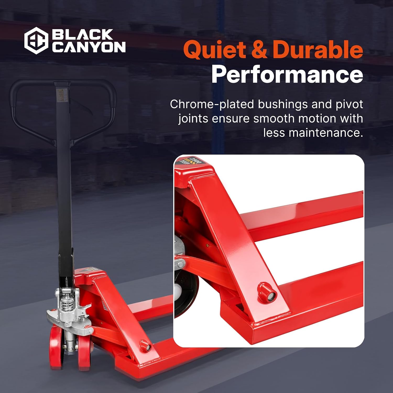 Narrow Manual Pallet Jack, 48" x 21", 5500lb Capacity for Warehouse, Workshop
