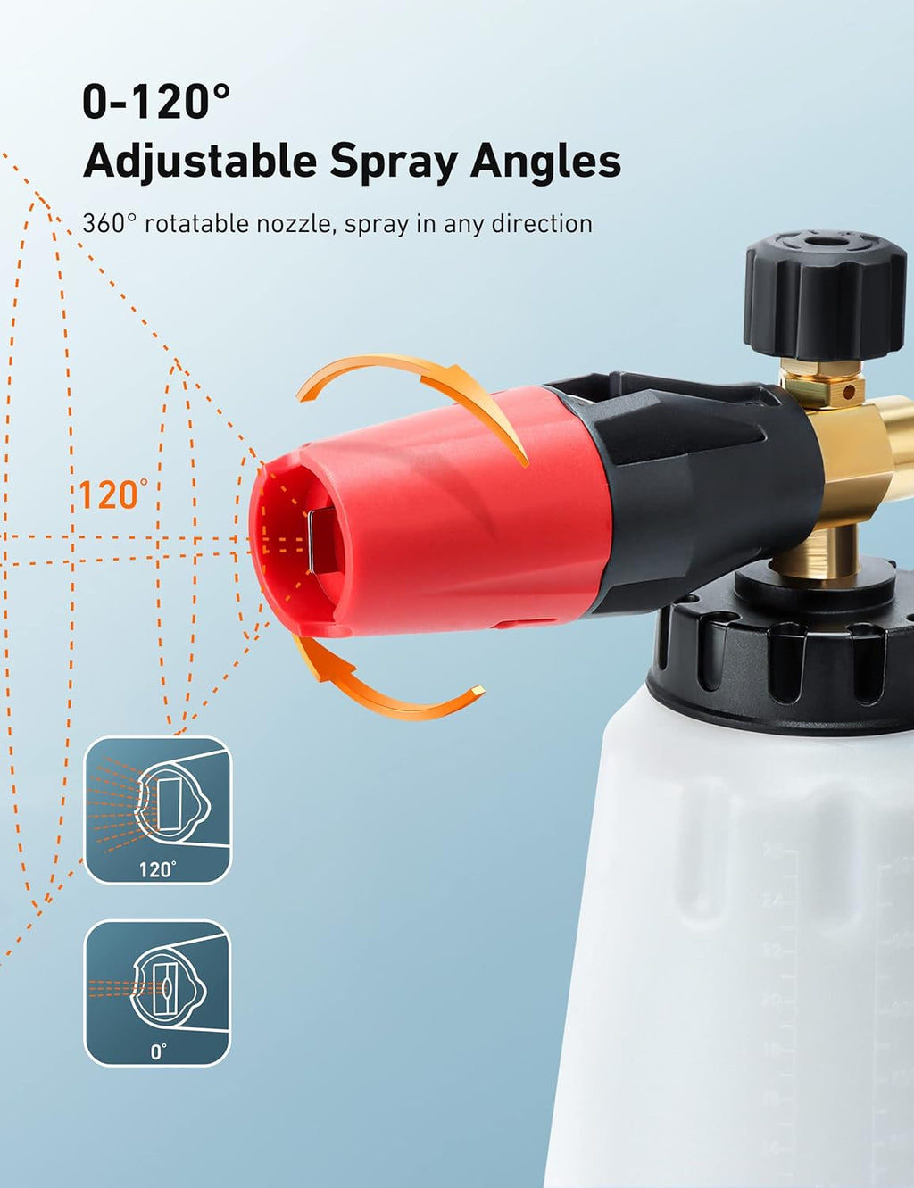 Foam Cannon for Pressure Washer with 1/4" Quick Connect Plug, 1 L | Thick Foam, Car Wash, Heavy Duty Durable Foam
